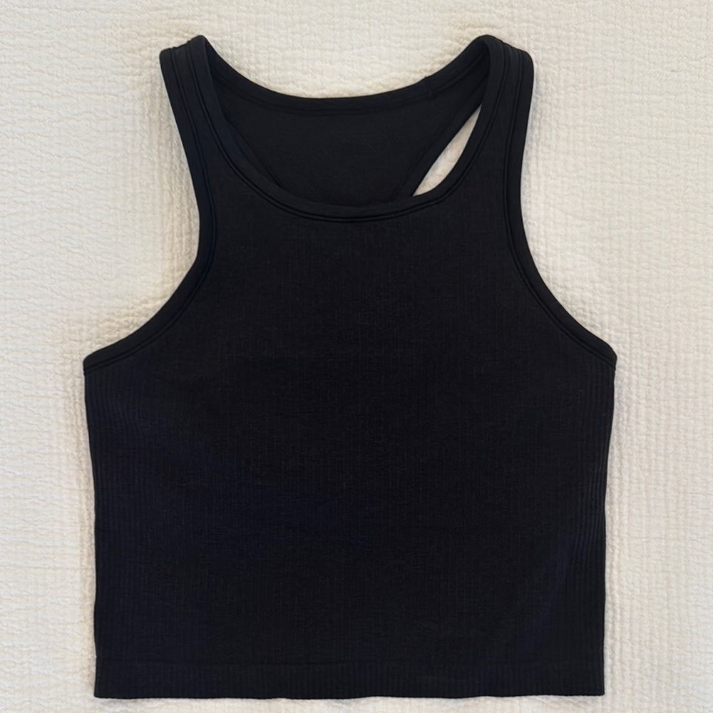 Lululemon Ebb to Street Cropped Racerback Top, size 8